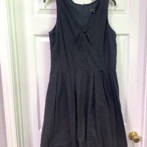 Black Swiss Dot Midi Dress Size 14